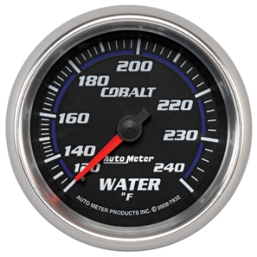 Picture of Autometer Cobalt 66mm 120-240 Degree F Mechanical Water Temperature Gauge