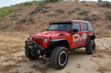 Picture of DV8 Offroad 07-18 Jeep Wrangler JK Metal Heat Dispersion Hood - Primer Black