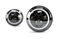 Picture of DV8 Offroad 07-18 Jeep Wrangler JK LED Projector Headlights w- Angel Eyes