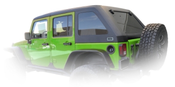 Picture of DV8 Offroad 07-18 Jeep Wrangler JK 2 Piece Fast Back Hard Top 4 Door - Black DS Only