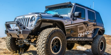 Picture of DV8 Offroad 07-18 Jeep Wrangler JK 2 Piece Fast Back Hard Top 4 Door - Black DS Only