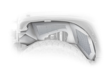 Picture of DV8 Offroad 07-17 Jeep Wrangler JK Front Aluminum 1 Piece Inner Fender - Black 2-4 Door