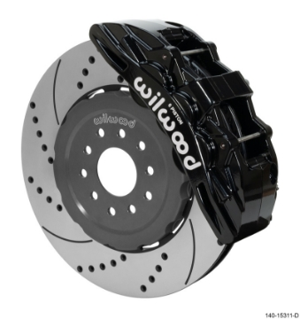 Picture of Wilwood SX6R Front Brake Kit 15in SRP Slotted-Drilled Black 05-13 Chevy Corvette