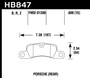 Picture of Hawk 11-18 Porsche Cayenne Performance Ceramic Rear Brake Pads