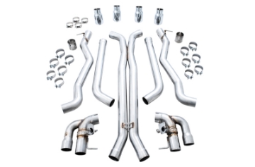 Picture of AWE Tuning 18-19 BMW M5 F90 4-4T AWD SwitchPath Cat-back Exhaust - Chrome Silver Tips