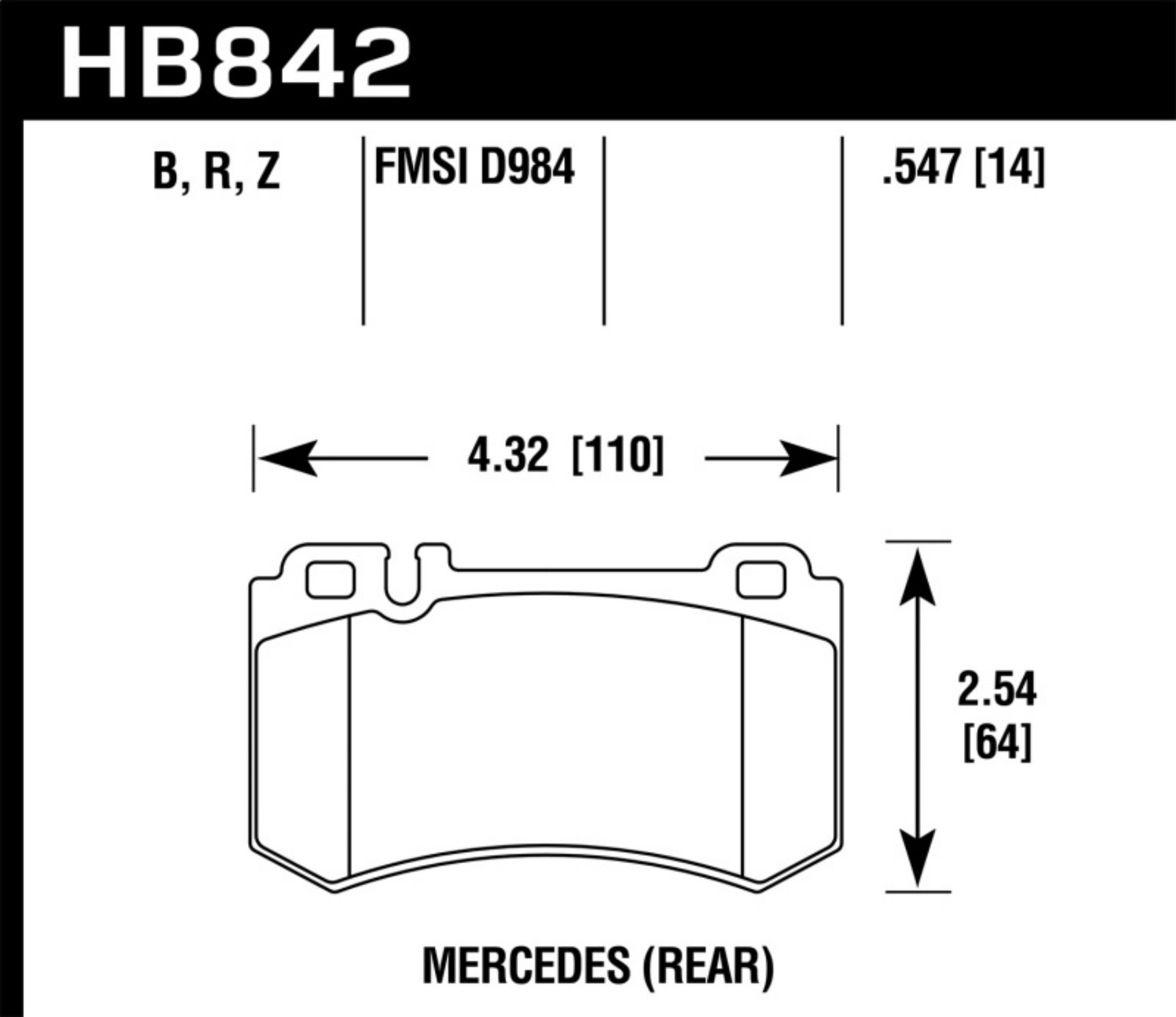 Picture of Hawk 05-10 Mercedes SLK Class HPS 5-0 Rear Brake Pads