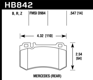Picture of Hawk 05-10 Mercedes SLK Class HPS 5-0 Rear Brake Pads