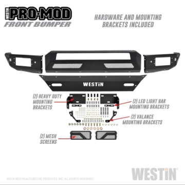 Picture of Westin 16-19 Chevy-GMC Silverado-Sierra 1500 Pro-Mod Front Bumper - Textured Black