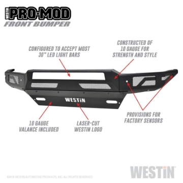 Picture of Westin 16-19 Chevy-GMC Silverado-Sierra 1500 Pro-Mod Front Bumper - Textured Black