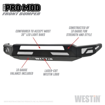 Picture of Westin 18-19 Ford F-150 Pro-Mod Front Bumper - Textured Black