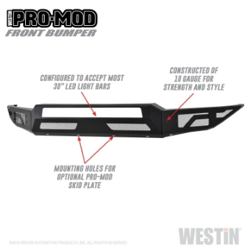 Picture of Westin 17-19 Ford F-250-350 Pro-Mod Front Bumper - Textured Black