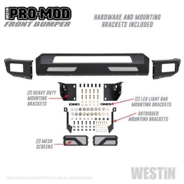 Picture of Westin 2019 Dodge Ram 1500  Excludes 1500 Classic & Rebel Models  Pro-Mod Front Bumper - Text- Blk