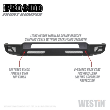 Picture of Westin 2019 Dodge Ram 1500  Excludes 1500 Classic & Rebel Models  Pro-Mod Front Bumper - Text- Blk