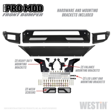 Picture of Westin 13-18 Dodge Ram 1500 - 2019 Ram 1500 Classic Pro-Mod Front Bumper - Textured Black