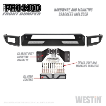 Picture of Westin 2010-2019 Dodge Ram 2500-3500  Old Body Style  Pro-Mod Front Bumper - Textured Black