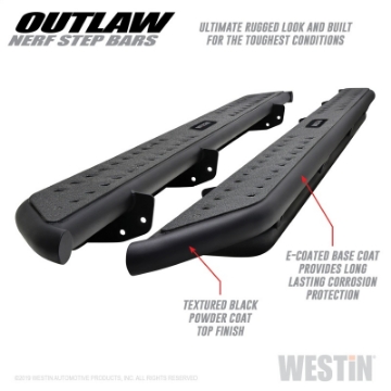 Picture of Westin 14-18 Chevrolet-GMC Silv-Seirra 1500 Double Cab Outlaw Nerf Step Bars - Textured Black