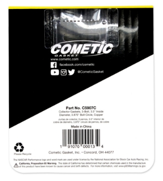 Picture of Cometic 3-0in Copper Header Collector - -043in DIA Port-3-875 Bolt Circle