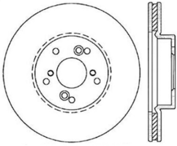 Picture of StopTech 99-08 Acura TL Sport Slotted-Drilled Front Right Cyro Rotor