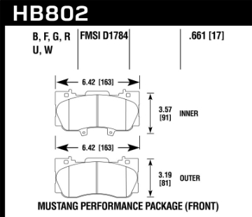 Picture of Hawk 16-17 Ford Mustang HP+ Street Front Brake Pads
