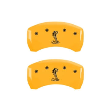Picture of MGP 4 Caliper Covers Engraved Front & Rear Oval Logo-Ford Yellow Finish Black Char 2008 Ford F-150