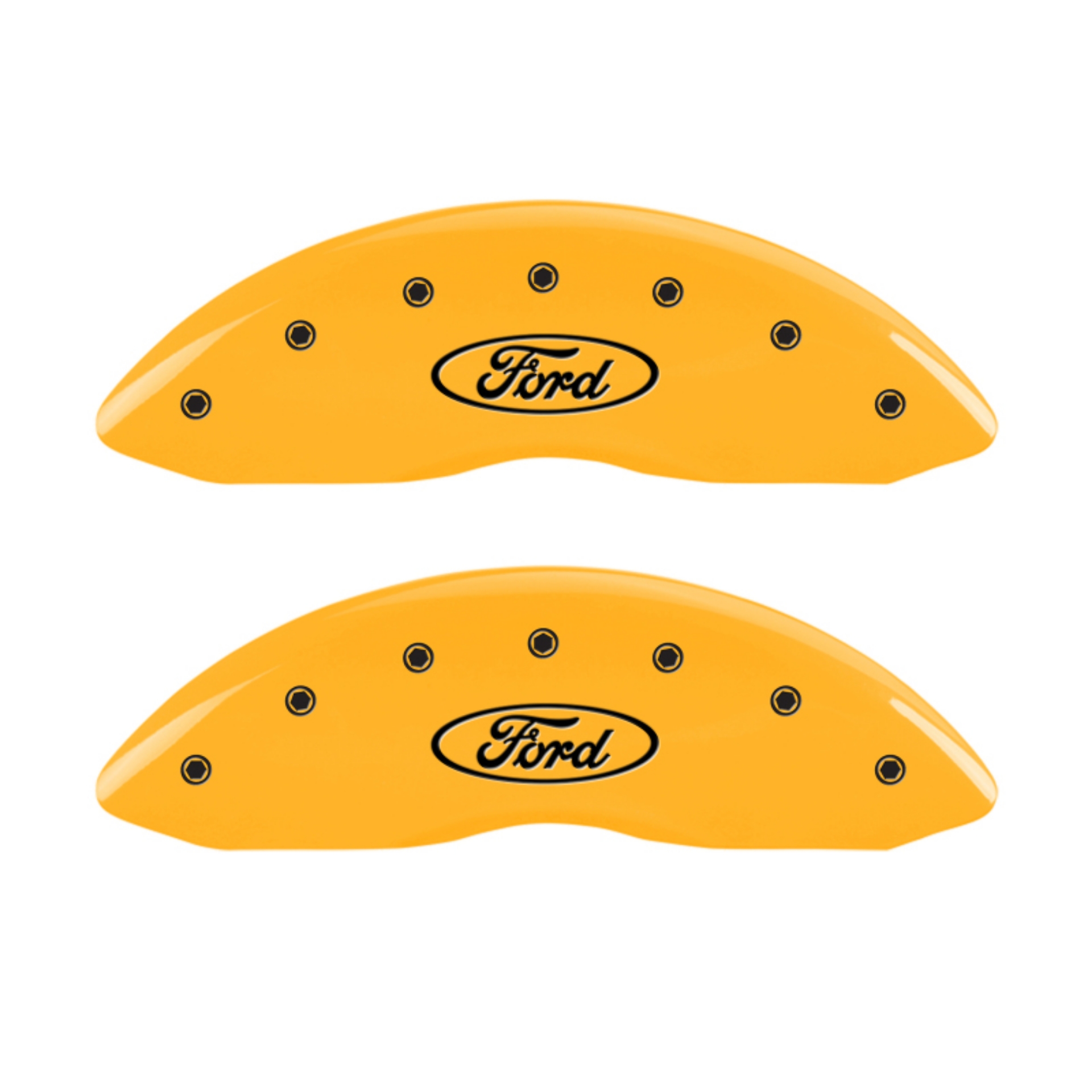 Picture of MGP 4 Caliper Covers Engraved F & R Oval Logo-Ford Yellow Finish Black Char 2005 Ford Expedition