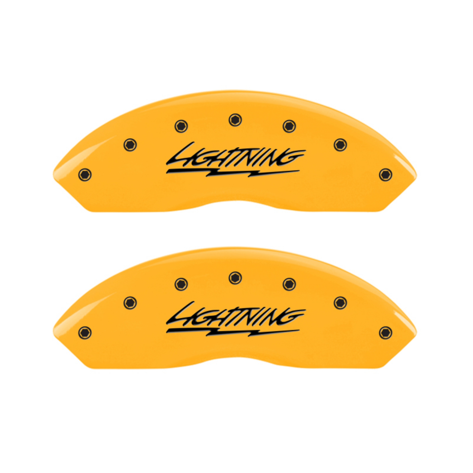 Picture of MGP 4 Caliper Covers Engraved Front & Rear Lightning Yellow Finish Black Char 2000 Ford F-150