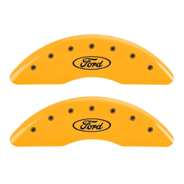 Picture of MGP 4 Caliper Covers Engraved F & R Oval Logo-Ford Yellow Finish Black Char 2007 Ford Expedition