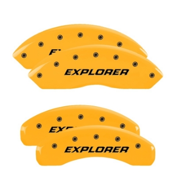 Picture of MGP 4 Caliper Covers Engraved Front & Rear MGP Yellow Finish Black Char 1998 Ford Expedition