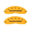 Picture of MGP 4 Caliper Covers Engraved Front Mustang Rear Pony Yellow Finish Black Char 2004 Ford Mustang