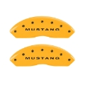 Picture of MGP 4 Caliper Covers Engraved Front Mustang Rear Bar & Pony Yellow Finish Blk Char 2006 Ford Mustang