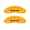 Picture of MGP 4 Caliper Covers Engraved Front Shelby Rear Snake Yellow Finish Black Char 2007 Ford Mustang
