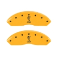 Picture of MGP 4 Caliper Covers Engraved Front & Rear Tiffany Snake Yellow Finish Black Char 2005 Ford Mustang