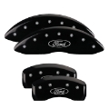 Picture of MGP 4 Caliper Covers Engraved Front & Rear Tiffany Snake Yellow Finish Black Char 2005 Ford Mustang