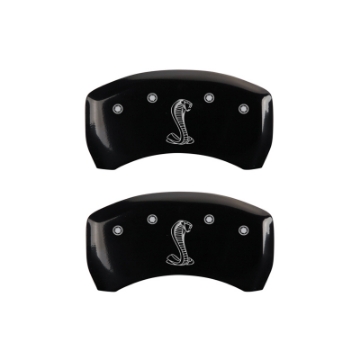 Picture of MGP 4 Caliper Covers Engraved Front & Rear Raptor Yellow Finish Black Char 2011 Ford F-150