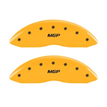 Picture of MGP 2 Caliper Covers Engraved Front MGP Yellow Finish Black Char 1998 Ford E-150 Econoline