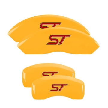 Picture of MGP 2 Caliper Covers Engraved Front MGP Yellow Finish Black Char 1998 Ford E-150 Econoline