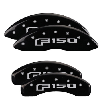 Picture of MGP 4 Caliper Covers Engraved F & R Oval Logo-Ford Black Finish Silver Char 2018 Ford Expedition
