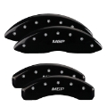 Picture of MGP 4 Caliper Covers Engraved Front & Rear No Bolts-St Black Finish Silver Char 2017 Ford Fusion