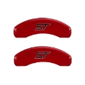 Picture of MGP 4 Caliper Covers Engraved Front & Rear No Bolts-St Red Finish Silver Char 2018 Ford Fusion