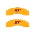 Picture of MGP 4 Caliper Covers Engraved Front & Rear No Bolts-St Yellow Finish Black Char 2018 Ford Fusion