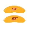 Picture of MGP 4 Caliper Covers Engraved Front & Rear No Bolts-St Yellow Finish Black Char 2018 Ford Fusion