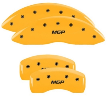 Picture of MGP 4 Caliper Covers Engraved Front & Rear MGP Yellow Finish Black Characters 2019 Ford Edge