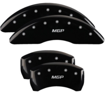 Picture of MGP 4 Caliper Covers Engraved Front & Rear MGP Black Finish Silver Char 2018 Volkswagen Atlas