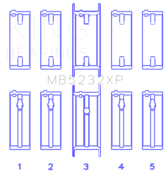 Picture of King Engine Bearings Nissan CA16DET-CA18DET-CA20ET Size STD Performance Main Bearing Set