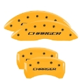 Picture of MGP 4 Caliper Covers Engraved Front & Rear Block-Charger Yellow Finish Black Char 2006 Dodge Charger