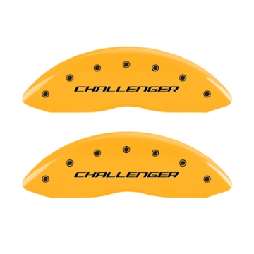 Picture of MGP 4 Caliper Covers Engraved F & R Block-Challenger Yellow Finish Black Char 2006 Dodge Charger
