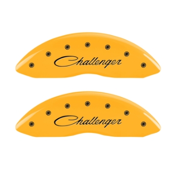 Picture of MGP 4 Caliper Covers Engraved Front Challenger Rear RT Yellow Finish Black Char 2006 Dodge Charger