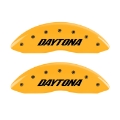 Picture of MGP 4 Caliper Covers Engraved Front & Rear Daytona Yellow Finish Black Char 2006 Dodge Charger