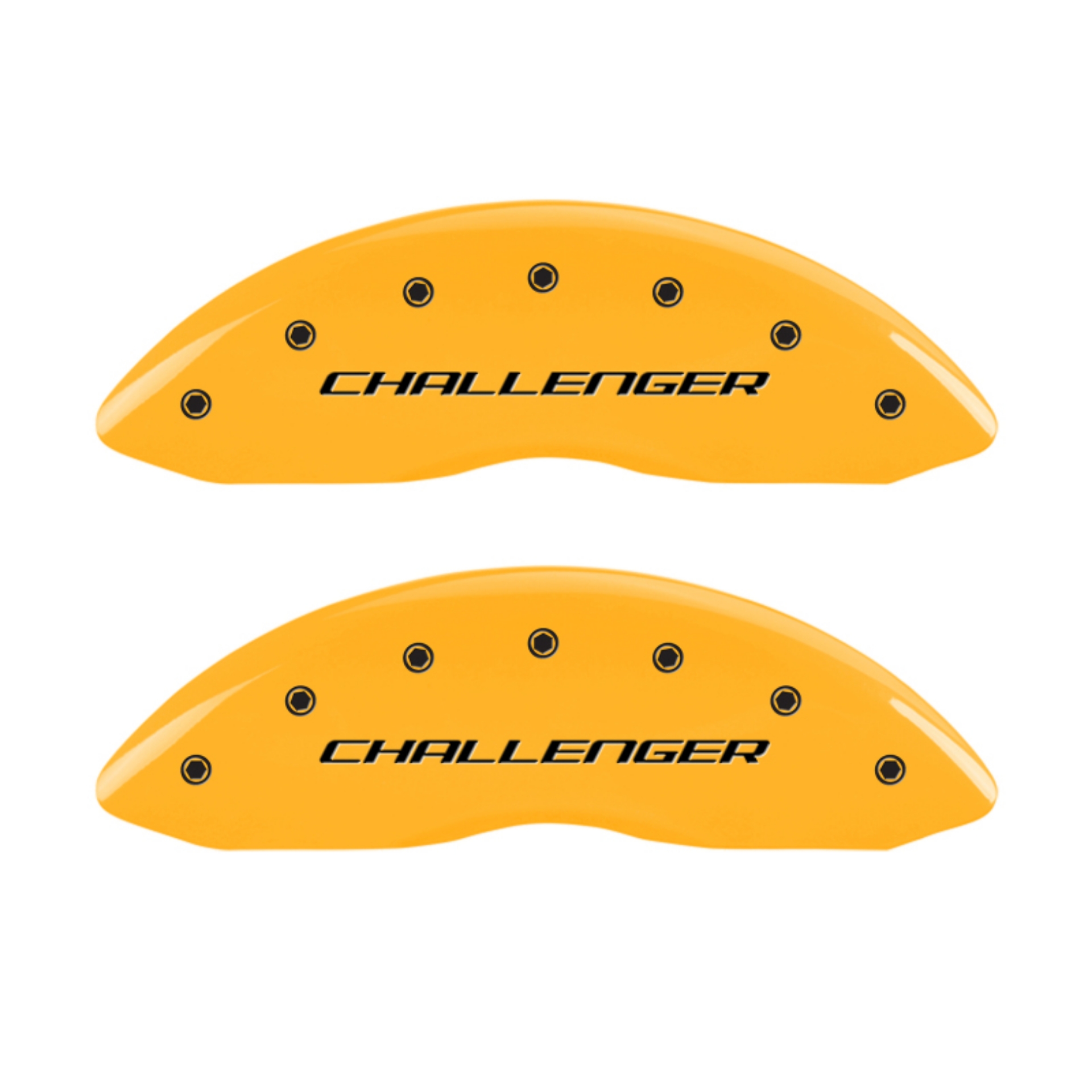Picture of MGP 4 Caliper Covers Engraved F & R Block-Challenger Yellow Finish Black Char 2007 Dodge Charger