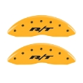 Picture of MGP 4 Caliper Covers Engraved Front & Rear RT1-Truck Yellow Finish Black Char 2007 Dodge Charger